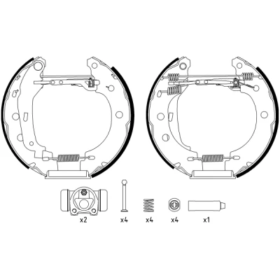Imagen de TEXTAR Shoe Kit Pro 84052800 frenos, disco de tambor con cilindro freno rueda, accionador RENAULT: Kangoo I, I Express