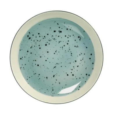Imagen de H&amp;h set 6 piatti in stoneware mimosa azzurro frutta 20,5