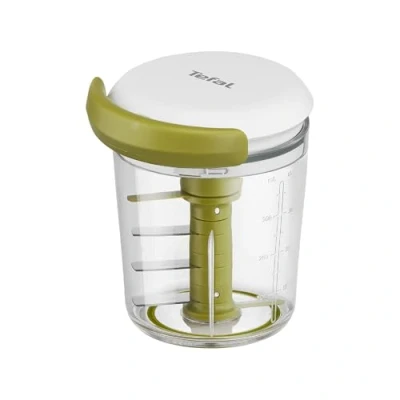 Imagen de Tefal 5 Second Chopper Shaker K16441 segundos, picadora manual de 450 ml, picado grueso, medio y fino, cuchillas acero inoxidable, sin electricidad, base antideslizante fácil limpiar