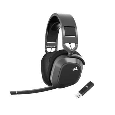 Imagen de Corsair HS80 MAX Wireless Auriculares para Juegos Multiplataforma con Bluetooth Dolby Atmos Micrófono de Calidad Broadcast Compatible iCUE PC, Mac, PS5, PS4, Switch, Móvil Gris Acero