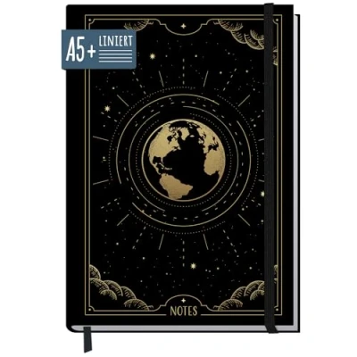 Imagen de paper&amp;you® cuaderno A5+ rayado con banda elástica [New Adventures] 156 páginas 78 hojas como bullet journal, agenda, sostenible y climáticamente neutro