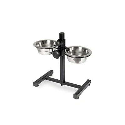 Imagen de Karlie 521339 Soporte para cuencos de acero inoxidable, Ø 13 cm diámetro, 2 x 380 ml