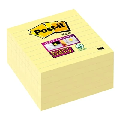 Imagen de Post it Notas Super Sticky L, Canary Yellow, 6 blocs reng., 101 נ101 mm
