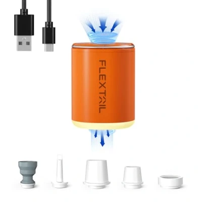 Imagen de FLEXTAILGEAR Tiny Pump 2X Bomba de Aire portátil con lámpara Campamento para Inflable 4kpa comprimido Carga magnética Almohadillas Dormir(Naranja)
