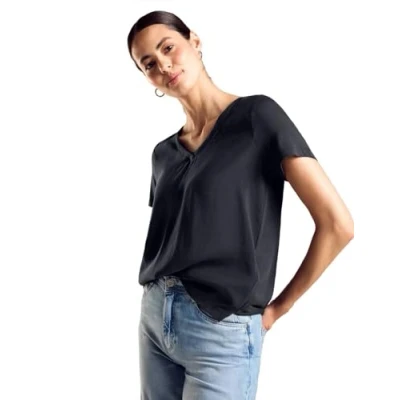 Imagen de Street One A321618 Camiseta en Mezcla de Materiales, Women&#039;s, Azul Intenso, 38