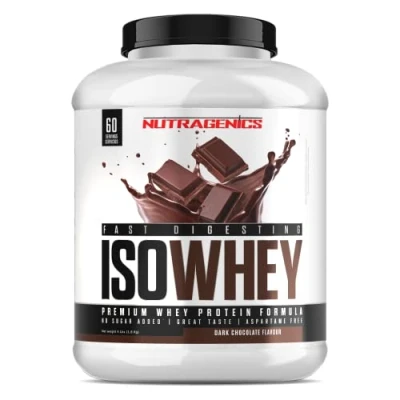 Imagen de Nutragenics ISOWHEY protein proteinas whey para el desarrollo muscular isolate masa con aminoácidos 1,8 kg (Chocolate negro)