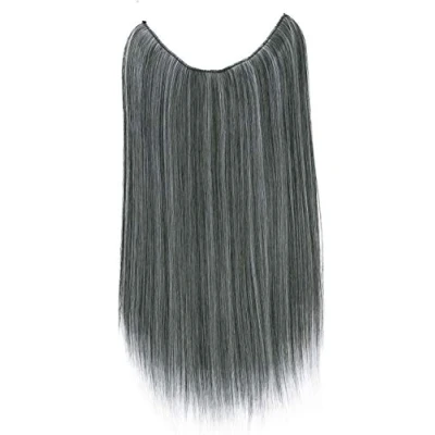Imagen de CAISHA 50cm 1 Trama Extensión Con Banda Elástica De Cabello Postizo Liso Resistente Al Calor Mezcla Gris E110