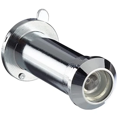 Imagen de Mirillas C2TCR 12 mm de diámetro, latón Cromado, Gran Angular 170, para Puertas 35 85 Grosor, Incluye Capota