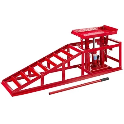 Imagen de Arebos Rampa hidráulica Ajustable Gatos para Coche Soportes de Ejes Rampas Carga vehículos 2 T Levantamiento y Regulable en Altura 270 a 375 mm