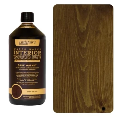 Imagen de Littlefair&#039;s Tinte para Madera 1ltr Acabado Premium, Fácil de Usar y Limpiar Basado en Agua, Seguro Ecológico Disponible Muchos Colores Color: Nogal oscuro