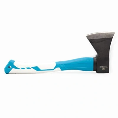 Imagen de THORQUE Hacha Leña Profesional 600 gr pequeña para rajar pequeños Troncos, Perfectamente Equilibrada, Mango PVC Ergonómico con Buen Acabado, Peso Total 900