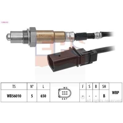 Imagen de EPS 1.998.552 Sonda lambda térmico, plana, de banda ancha, Rosca engrasada VOLKSWAGEN: Golf 6, 7, Touran I