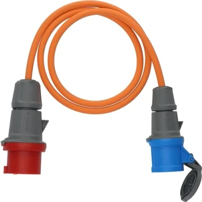Imagen de Brennenstuhl Cable Adaptador para Camping/CEE con Enchufe CEE 400V/16A y Acoplamiento 230V/16A (Cable de 1,5m Naranja, H07RN F 3G2,5, Uso Permanente en Exteriores IP44, Made in Germany)