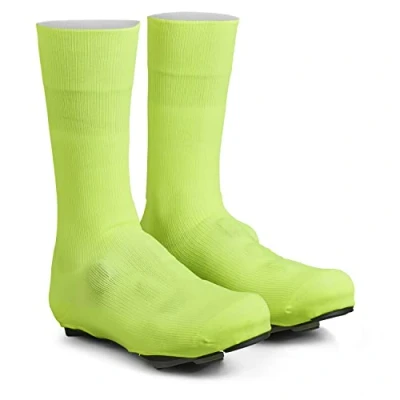 Imagen de GripGrab Cubrezapatillas Flandrien Impermeables de Punto Ciclismo Carretera Aislantes Corte Alto, Adultos Unisex, Amarillo Neón, M (39/41)