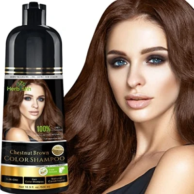Imagen de Herbishh Champú para teñir el cabello con canasChampú naturalColorea en minutosColor de larga duración500 MLColor 3 1Sin amoníaco (Marrón castaño)