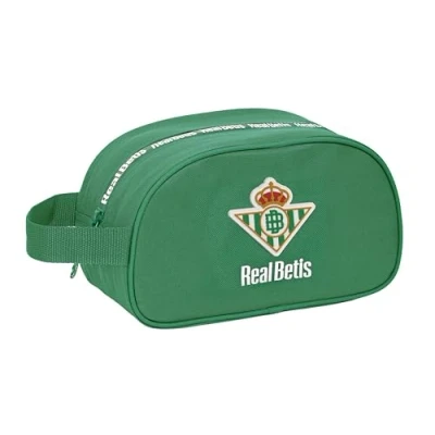 Imagen de Safta Real Betis BALOMPIÉ Neceser Escolar Infantil Mediano con Asa, Infantil, Adaptable a Carro, Fácil Limpieza, Cómodo y Versátil, Calidad Resistencia, 26x12x15 cm, Color Verde