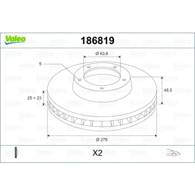 Imagen de Disco de freno VALEO 186819