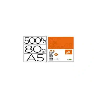 Imagen de Papel liderpapel a5 80g/m2 liso paquete de 500 hojas
