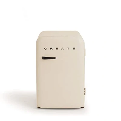 Imagen de CREATE / RETRO FRIDGE 83.5 BLACK/Frigorífico blanco roto maneta negra 98W, bajo consumo, 2 estantes, regulador temperatura, botellero, 56x54x84cm