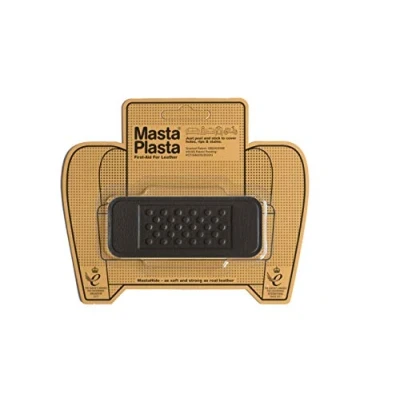Imagen de MastaPlasta Parche Autoadhesivo Premium para Reparación Instantánea. MARRÓN OSCURO 10cmx4cm. Diseño: VENDAJE. o decoración. Asientos, Bolsos, Chaquetas