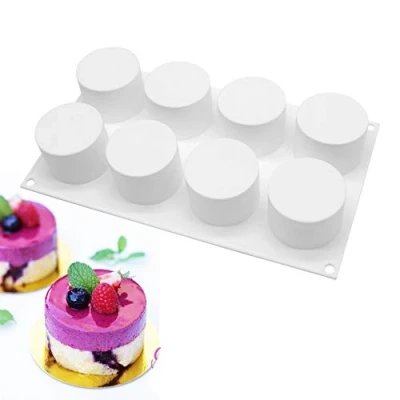 Imagen de molde de silicona 3d para postres pudín, 8 cavidades Forma Cilindro