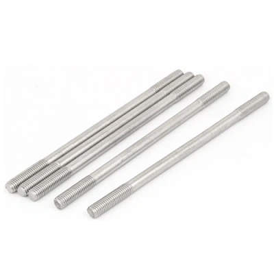 Imagen de sourcing map M8 x 160mm Apretado Ajustable Empuje Varilla Doble Extremo Rosca Perno Tornillo 5 Piezas