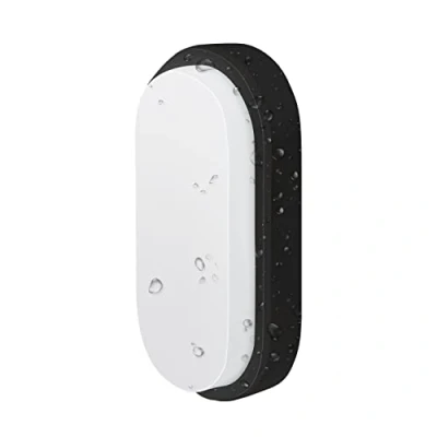 Imagen de ANWIO 14W Lámpara de Pared Impermeable Ovalada para Exteriores Interiores, IP54 PIR Luz Blanca Neutra 4000K 980LM, Baño Cocina Pasillo Garaje o Taller. Negro.