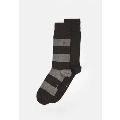 Imagen de Tommy Hilfiger MEN Rugby SOCK 2 PACK Calcetines, Hombre, Talla: 43 46, Anthracite/grey