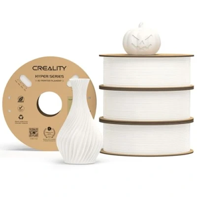 Imagen de Creality Hyper Pla Filamento Blanco 4kg, de Impresora 3D para Impresión Alta Velocidad, Duradero, Rendimiento Voladizo Precisión Dimensional +/ 0.03mm, 4 Rollos