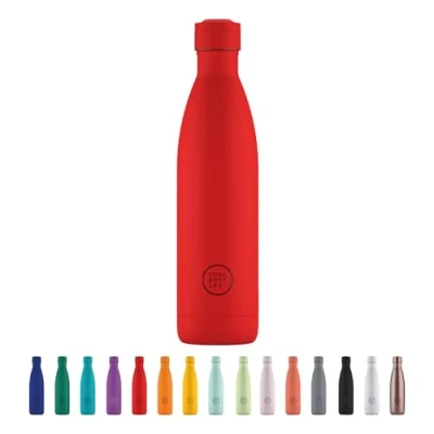 Imagen de Cool Bottles Botella de Agua Acero Inoxidable 750 ml Vivid Red 30,5 x 7 cm Térmica Hermética Bebidas Frías 36 H y Calientes 18 Triple Technology Libre BPA