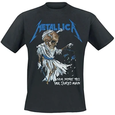 Imagen de Metallica Tip Scales Hombre Camiseta Negro XXL 100% algodón Vorne Bedruckt, Hinten Bedruckt Regular