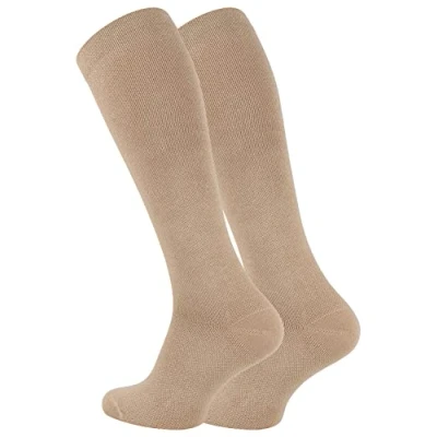 Imagen de VCA Medias de compresión (2 pares) para mujer y hombre, color negro, antracita, beige, azul marino, 43 46