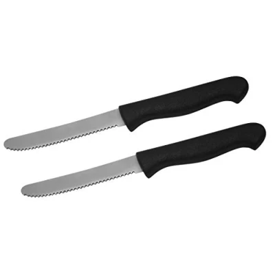 Imagen de Fackelmann cuchillos para desayuno 20cm, corta pan y untador (color: negro e inoxidable), cantidad: 2