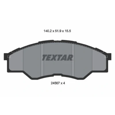 Imagen de TEXTAR 2456701 Juego de pastillas freno no preparado para indicador desgaste TOYOTA: HILUX 3 Pick up, Pritsche/Fahrgestell (KUN1, TGN3