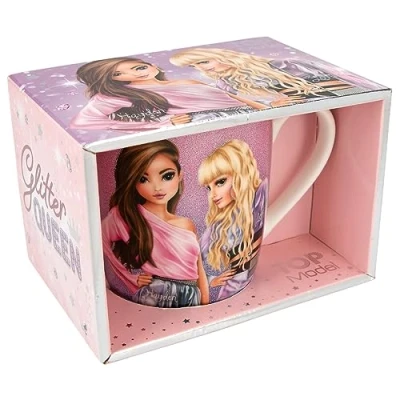 Imagen de Depesche 12607 TOPModel Glitter Queen Taza con Motivo de Modelo y Estampado Purpurina, Porcelana asa, Capacidad Aprox. 300 ml