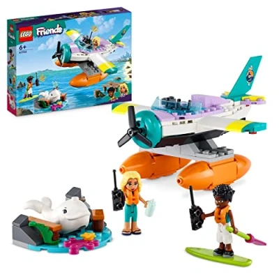 Imagen de LEGO 41752 Friends Avión de Rescate Marítimo, Juguete Animales Marinos, Helicóptero y Figura Ballena, 2 Mini Muñecas, Regalo para Niñas Niños 6 Años o Más