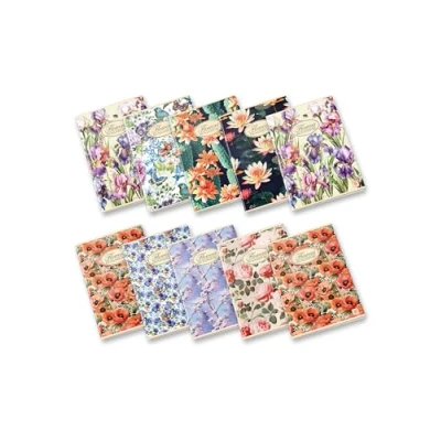 Imagen de Pigna 02298850Q Cuaderno A4 Nature Flower, 40 hojas + 2 papel interior reciclado de 80 g, cuadrícula 5 mm y margen 10 unidades