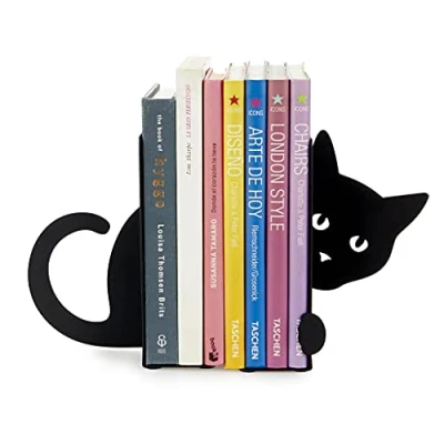 Imagen de Balvi Sujetalibros Hidden Cat Color Negro Soporte para Libros de Estantería en Forma Gato 2 Unidad