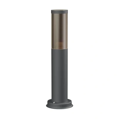 Imagen de ledscom.de luz de camino/luz bolardo/luz jardín PORU para exterior, aspecto ahumado, IP44, 38,5 cm, antracita, 1x E27 máx. 40W, pilar, orientación, suelo, jardín,