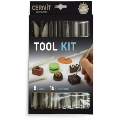 Imagen de Cernit Kit de Herramientas plástico con 8 cinceles, Color Crema