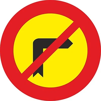 Imagen de Normaluz V10018 Señal Vial Redonda Giro A La Derecha prohibido Metalica Termolacada 50 cm