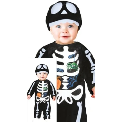Imagen de FIESTAS GUIRCA Disfraz de Esqueleto Boo para bebé Lindo Mono niño pequeño Bebés 18 a 24 Meses