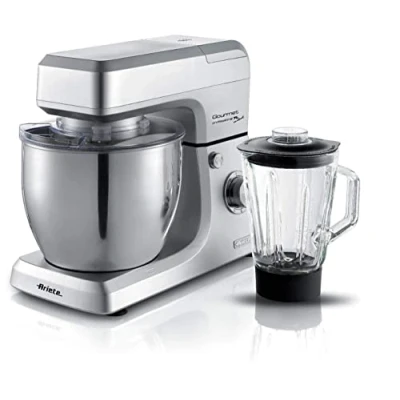 Imagen de Ariete 1598/1 Robot de Cocina Gourmet con Jarra Vidrio 1.5 L Pastamatic, 1200 W, litros, 6 Velocidades, Plata