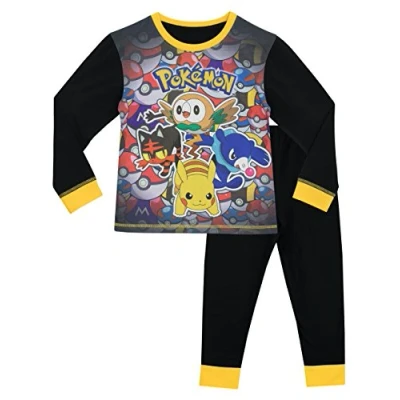 Imagen de Pokémon Pijama Pijamas Niño Algodón Rowlet Popplio Litten Invierno para Ninos Multicolor 10 11 años