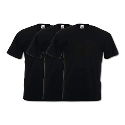 Imagen de Fruit of the Loom Valueweight tee, 3 Pack Camiseta, Negro (Black 36), XXXXX Large (Size:5XL) (Pack de 3) para Hombre