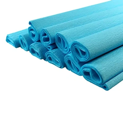 Imagen de Netuno 10 rollos de papel crepé color azul claro 200 x 50 cm para manualidades tonos azules