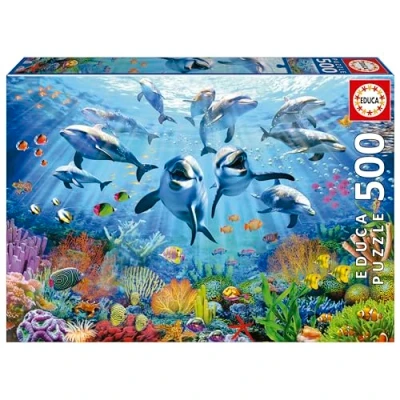Imagen de Educa Fiesta bajo el mar Puzzle de 500 Piezas para Adultos. Medidas: 48 x 34 cm. Incluye Cola Fix Puzzle. A Partir 11 años (19901)