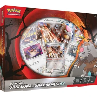 Imagen de JCC Pokémon: Colección Ursaluna Luna Carmesí ex (4 Cartas holográficas y 4 Paquetes de Mejora Pokémon)