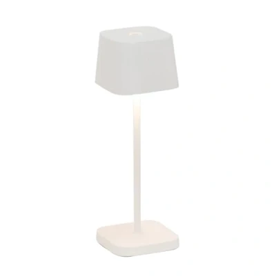 Imagen de Zafferano, Ofelia Micro Lamp, Lámpara de Mesa Portátil y Recargable con Control Táctil, para Salón Exterior, Atenuador, 2200 3000 K, Altura 20 cm, Color Blanco