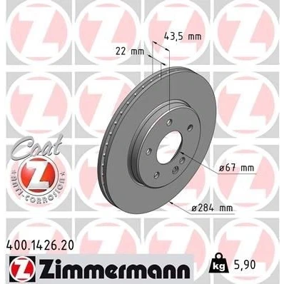 Imagen de Disco de freno ZIMMERMANN 400.1426.20